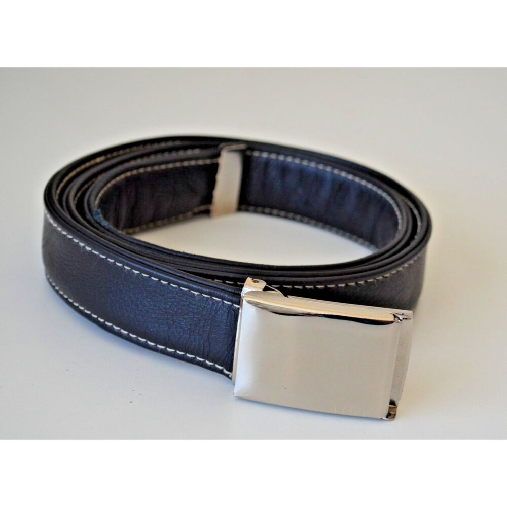 Rare VTG Iliac Golf Soft Black Leather Belt  USA Made Unbranded Gripper Buckle